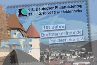 113. Deutscher Philatelistentag 2013 vom 11.-13.10.2013 in Heidenheim